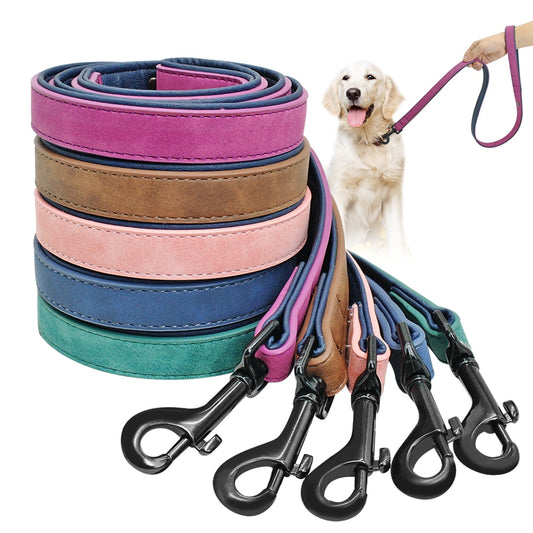 Dog Leash Leather Leash Training Rope Belt