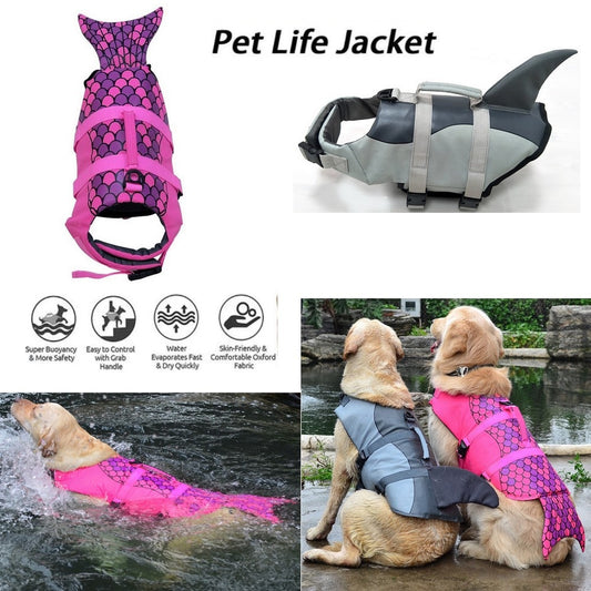 Dog Life Vest Harness Summer Swimwear