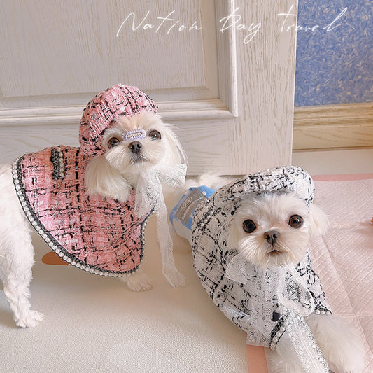 Plaid Pet Overcoat with Hat